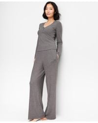 State Of Day - Soft Rib-knit Pajama Set - Lyst