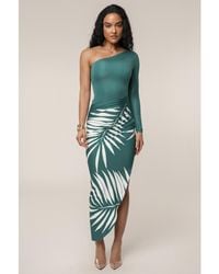 JLUXLABEL - One Shoulder Palm Print Dress - Lyst