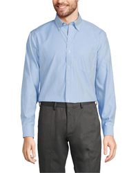 Lands' End - Pattern No Iron Supima Pinpoint Button Down Collar Dress Shirt - Lyst