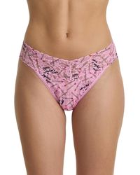 Hanky Panky - Printed Signature Lace Original Rise Thong Underwear - Lyst