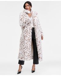 INC International Concepts - Printed Long Faux-fur Coat - Lyst
