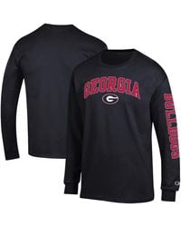 Champion - Georgia Bulldogs Arch Over Logo 2-hit Long Sleeve T-shirt - Lyst