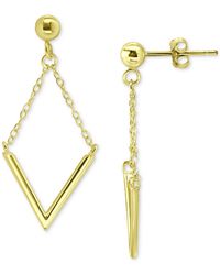 Giani Bernini - V Bar & Chain Drop Earrings, Created For Macy's - Lyst