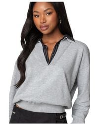 Edikted - Rue Double Collared Sweater - Lyst