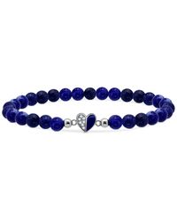 Giani Bernini - Sodalite Bead & Cubic Zirconia Heart Stretch Bracelet - Lyst