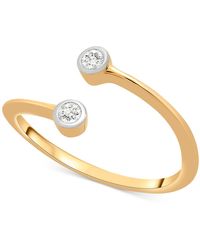 Wrapped in Love ? Diamond Bezel Bypass Ring (1/10 Ct. T.w.) In 14k Gold, Created For Macy's - Metallic