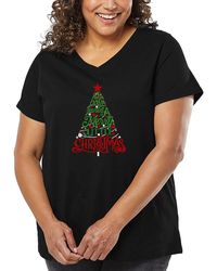LA Pop Art - Plus Size Have Yourself A Merry Little Christmas Word Art V-neck T-shirt - Lyst