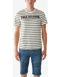 True Religion - Short Sleeve Arch Logo Stripe T-shirt - Lyst