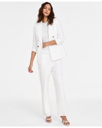 BarIII - Ruched-sleeve Open-front Linen Blazer - Lyst