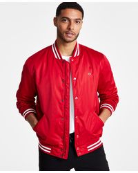 Champion - Classic Logo Striped-trim Varsity Jacket - Lyst