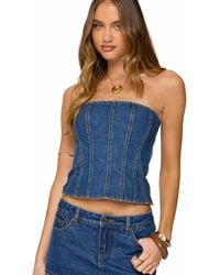 Edikted - Camelia Strapless Denim Corset - Lyst