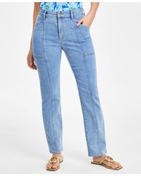 INC International Concepts - High-rise Seamed Straight-leg Jeans - Lyst