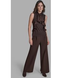 BCBGMAXAZRIA - Sleeveless Ruffle Front Blouse - Lyst