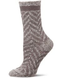 Memoi - Classic Chevron Warm & Cozy Cotton Blend Crew Sock - Lyst