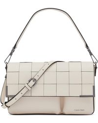 Calvin Klein - Mica Woven Magnetic Flap Convertible Shoulder Bag - Lyst
