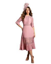 Coast - Lace Insert Midi Dress - Lyst