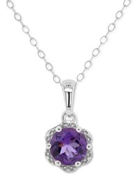 Macy's - Rhodolite Garnet Solitaire Scalloped Edge 18" Pendant Necklace (1 Ct. T.w. - Lyst