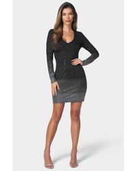 Bebe - Ombre Crystal Mini Dress - Lyst