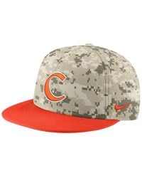 Men's Nike Camo/Orange Clemson Tigers Team Baseball True Performance Fitted Hat