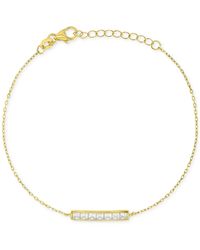 Macy's - Cubic Zirconia Princess-cut Bar Cable Link Chain Bracelet - Lyst