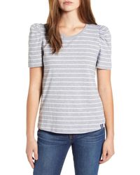 Court & Rowe - Short Sleeve Classic Stripe Puff Sleeve T-shirt - Lyst