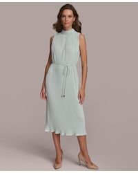 Donna Karan - Pleated Sleeveless A-line Dress - Lyst