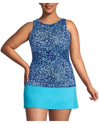 Lands' End - Dd-cup High Neck Upf 50 Sun Protection Modest Tankini Swimsuit Top - Lyst
