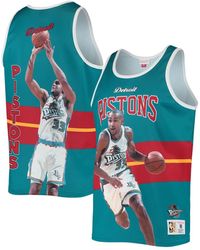 Mitchell & Ness Detroit Pistons Red/Black Grant Hill 1999-00 Hardwood  Classics Fadeaway Swingman Jersey