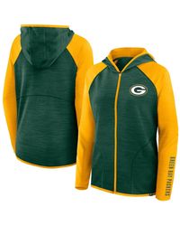 Fanatics - Green/gold Green Bay Packers Redzone End Around Pass Raglan Full-zip Hoodie - Lyst