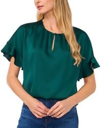 Cece - Short-sleeve Flutter Blouse - Lyst