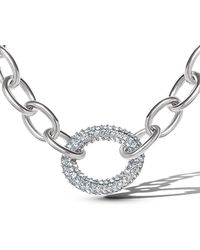 Jessica Simpson - Oval Pave Link Statement Necklace - Lyst