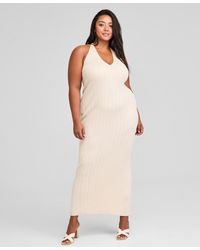 And Now This - Trendy Plus Size V-neck Sleeveless Sweater Dress - Lyst