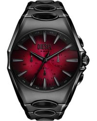 DIESEL - D-curve Chronograph Black Stainless Steel Watch - Lyst