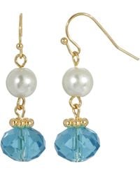 2028 - Gold-tone Imitation Pearl Aura Bead Drop Earrings - Lyst