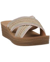 Gc Shoes - Robyn Embellished Crisscross Strap Wedge Sandals - Lyst