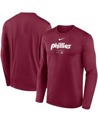 Nike - Philadelphia Phillies Authentic Collection Practice Performance Long Sleeve T-shirt - Lyst