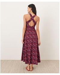 Pact Organic Cotton Fit & Flare Tie-back Dress in Green | Lyst