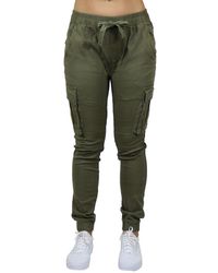 Galaxy By Harvic - Loose Fit Cotton Stretch Twill Cargo joggers - Lyst