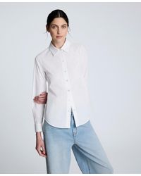 Kenneth Cole - Solid Poplin Button Front Shirt - Lyst