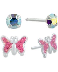 Giani Bernini - 2-pc. Set Crystal Solitaire & Glitter Butterfly Stud Earrings - Lyst