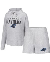 Concepts Sport - 2-piece Carolina Panthers Juniper Long Sleeve Hoodie Top And Shorts Set - Lyst
