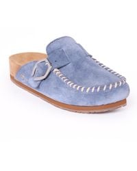 Minnetonka - Suede Adjustable Buckle Clogs - Lyst