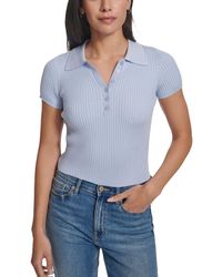 Calvin Klein - Petite Short-sleeve Ribbed Polo Shirt - Lyst