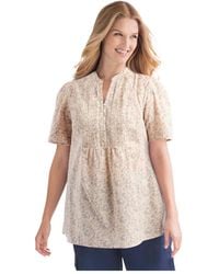 Woman Within - Plus Size Pintucked Half-button Tunic - Lyst