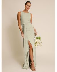 Six Stories - Drape Gathered Sleeveless Stretch Dress - Lyst