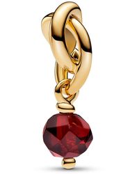 PANDORA - 14k Gold-plated Turquoise Blue Eternity Circle Dangle Charm - Lyst