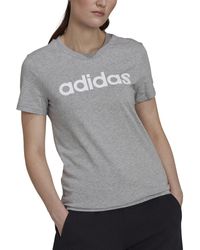 adidas - Essentials Cotton Linear Logo T-shirt - Lyst