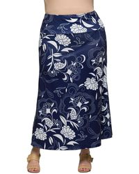 24seven Comfort Apparel - Plus Size Elastic Waist A-line Maxi Skirt - Lyst