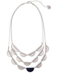 The Sak - Silver-tone Castings And Blue Stone Accent 3 Row Necklace - Lyst