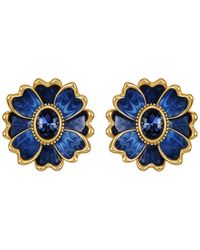Guess - Epoxy Stones -tone Floral Clip-on Earrings - Lyst